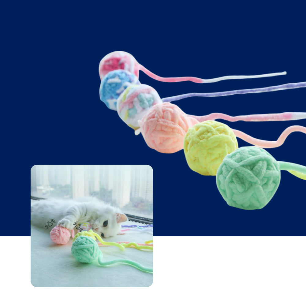 Yarn Ball Cat Toys with Bell | Colorful, Jingly & Irresistible