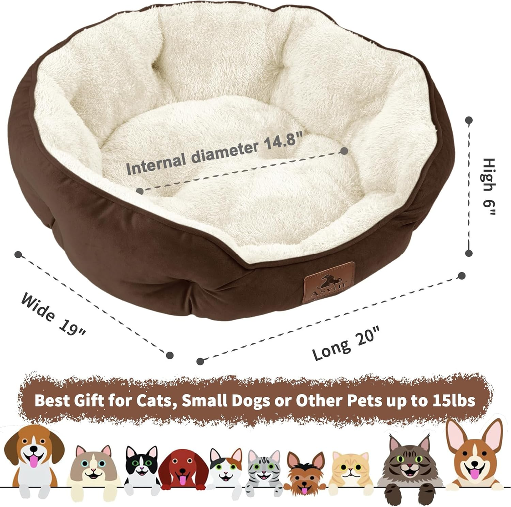 Le Nid Rond — Sherpa Cat Bed, Brown