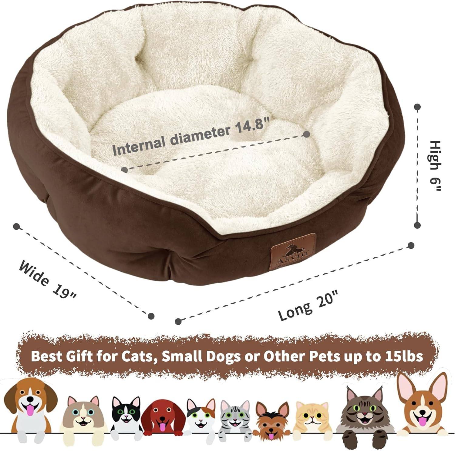 Le Nid Rond — Sherpa Cat Bed, Brown