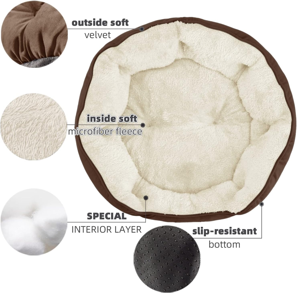 Le Nid Rond — Sherpa Cat Bed, Brown
