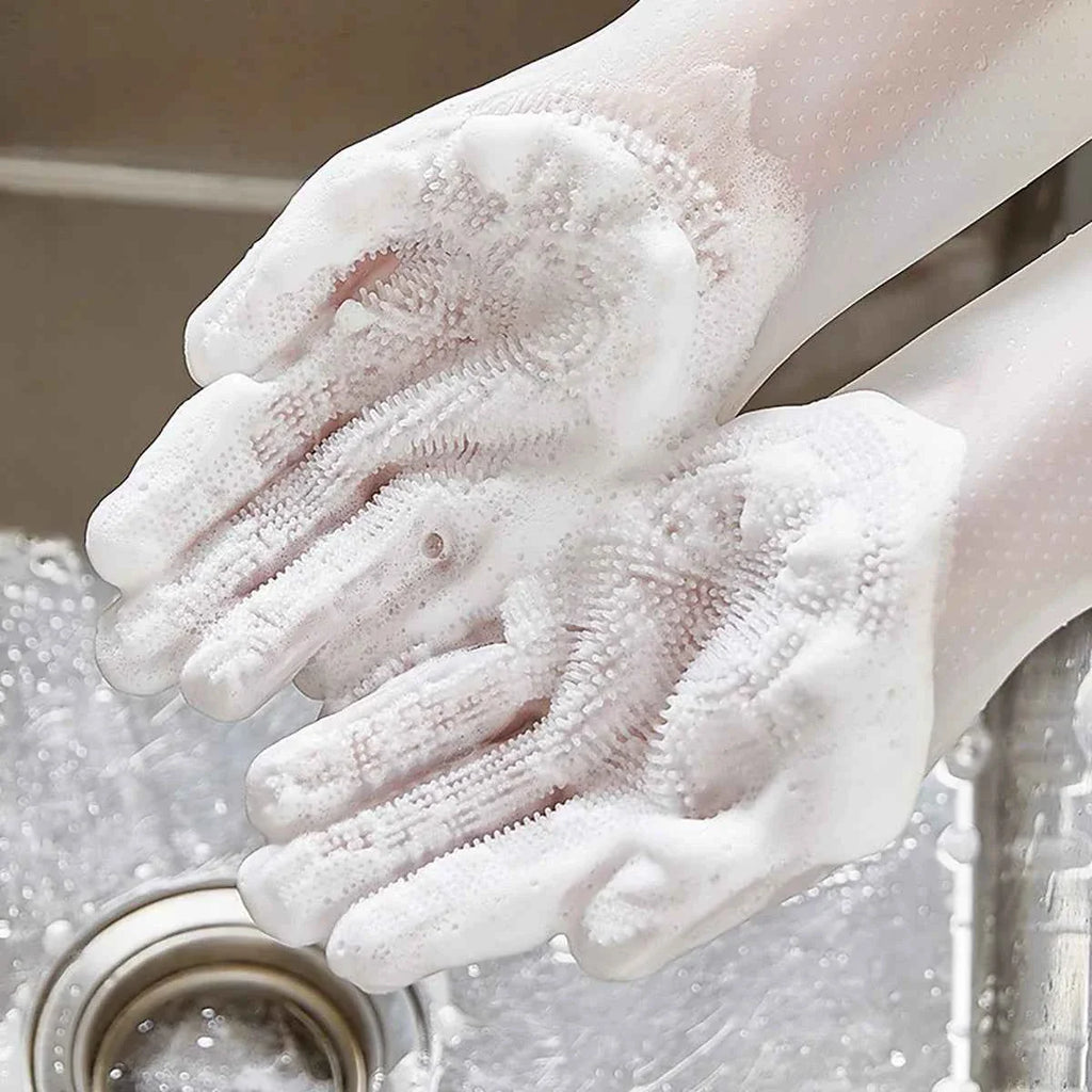 Silicone Cat Bathing & Grooming Gloves