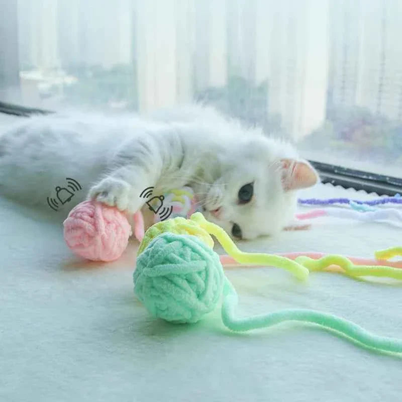 Yarn Ball Cat Toys with Bell | Colorful, Jingly & Irresistible
