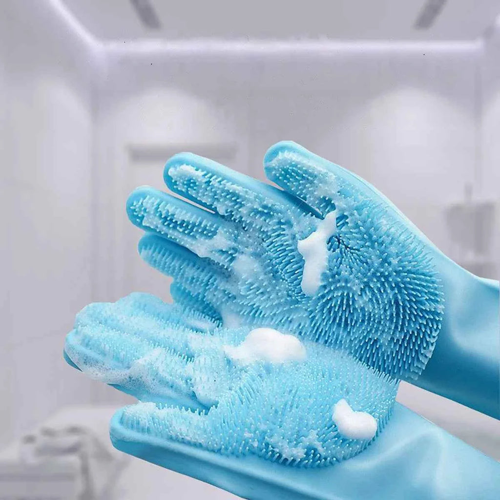 Silicone Cat Bathing & Grooming Gloves